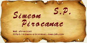 Simeon Piroćanac vizit kartica